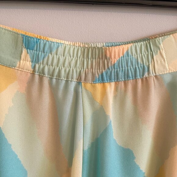 Vintage Skirt 1980s Pastel Print Maxi with Wide Pleats and A-line Shape - Picture 2 of 12